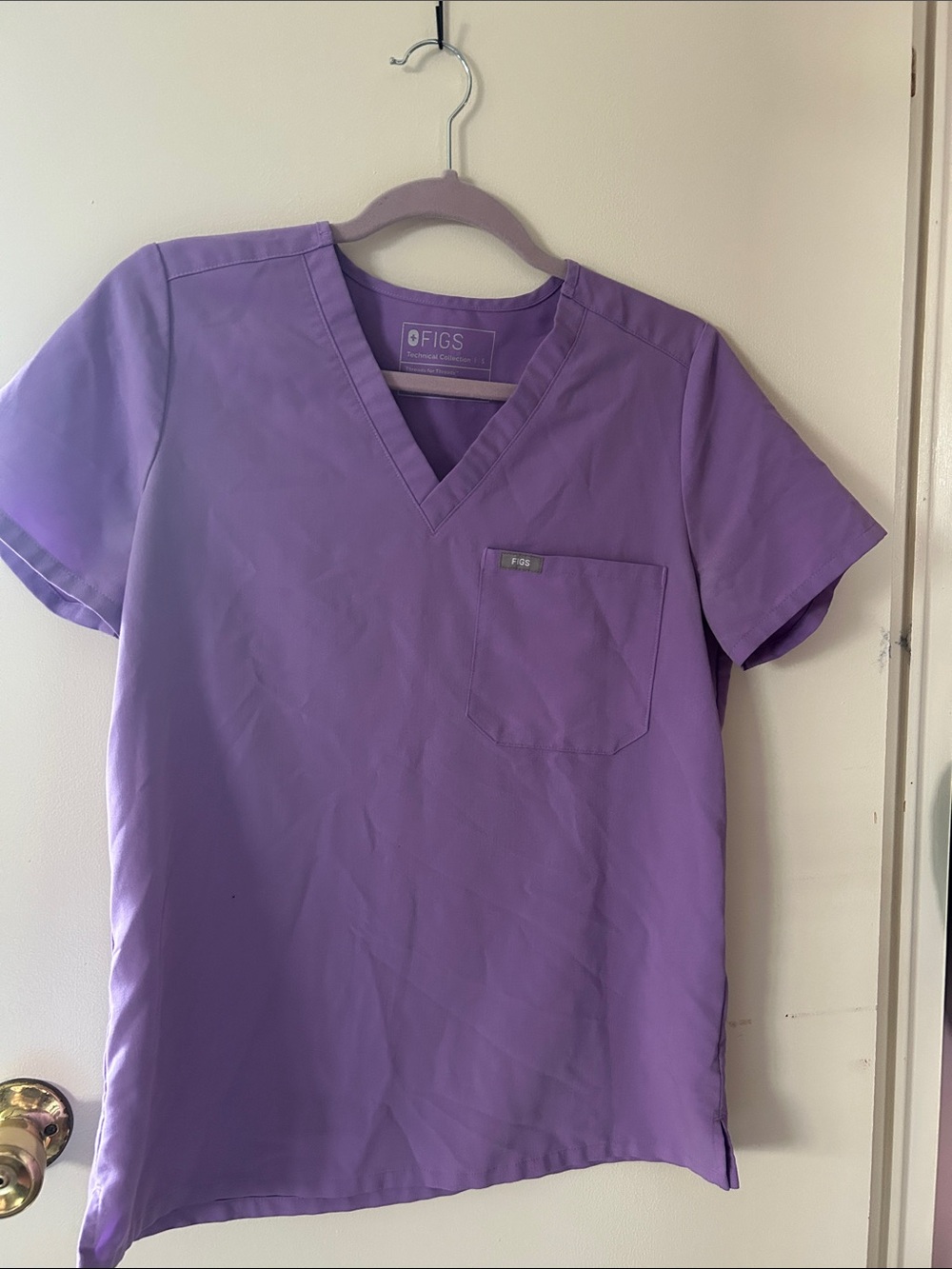 Figs Purple V-Neck Medical Scrub Top